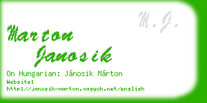 marton janosik business card